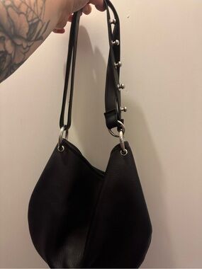 Sonya Lee Francesca Black Leather Shoulder Bag